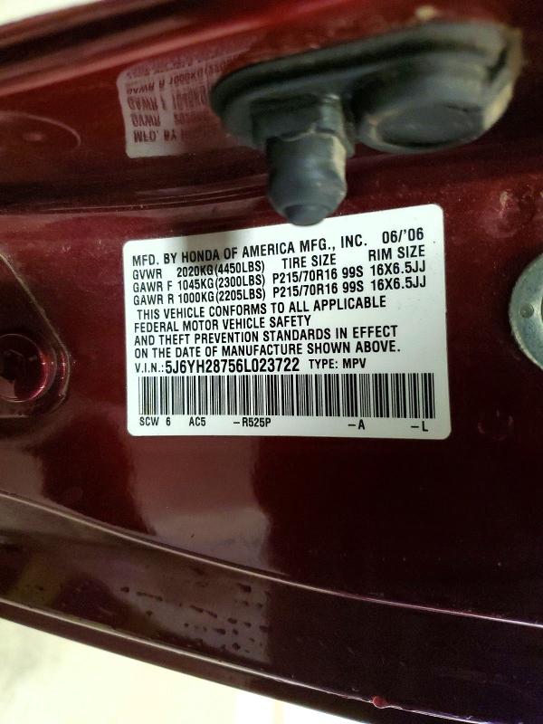 Продажа на аукционе авто 2006 Honda Element, vin: 5J6YH28756L023722, номер лота: 51921996