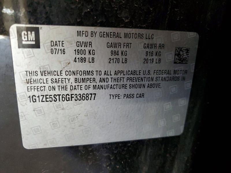 Aukcja sprzedaży 2016 Chevrolet Malibu, vin: 1G1ZE5ST6GF336877, numer aukcji: 53112366