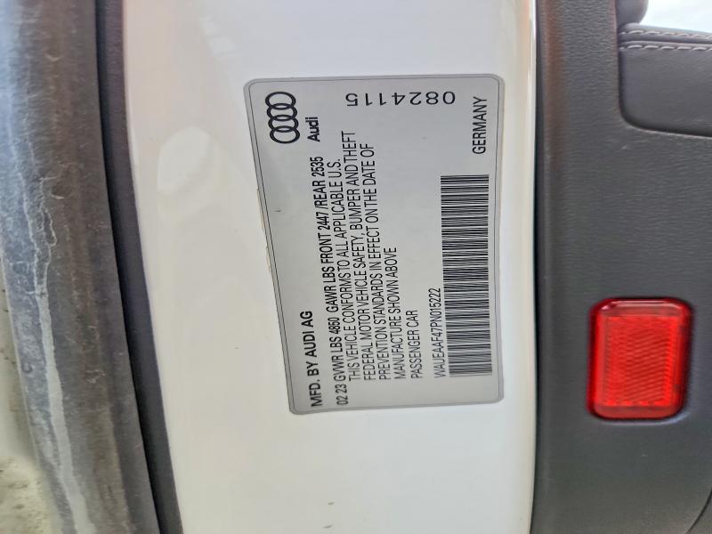 Продажа на аукционе авто 2023 Audi A4, vin: WAUEAAF47PN015222, номер лота: 54144376