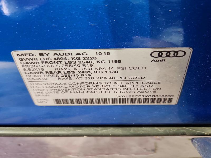 Продажа на аукционе авто 2016 Audi Q3, vin: WA1EFCFSXGR010288, номер лота: 51968376