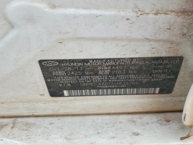 2014 Hyundai Sonata მანქანა იყიდება აუქციონზე, vin: 5NPEC4AB1EH839766, აუქციონის ნომერი: 53835306