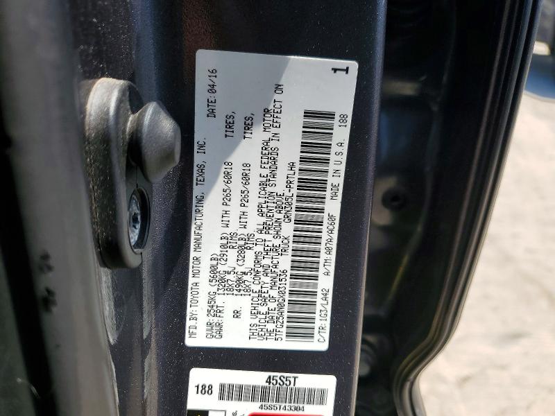 Продажа на аукционе авто 2016 Toyota Tacoma, vin: 5TFGZ5AN0GX031536, номер лота: 52509856