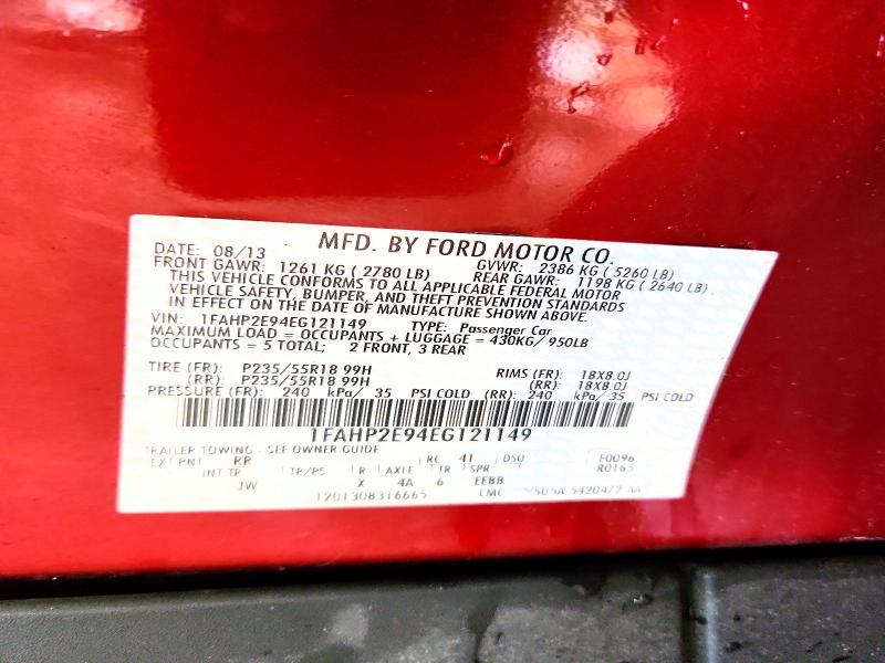 Aukcja sprzedaży 2014 Ford Taurus, vin: 1FAHP2E94EG121149, numer aukcji: 53222566