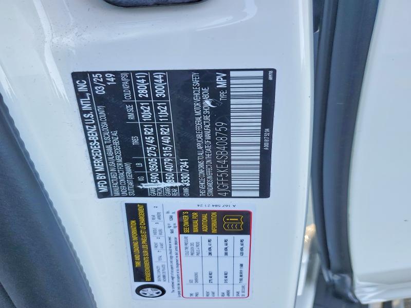Aukcja sprzedaży 2025 Mercedes-benz Gls, vin: 4JGFF5KE4SB408759, numer aukcji: 53937206