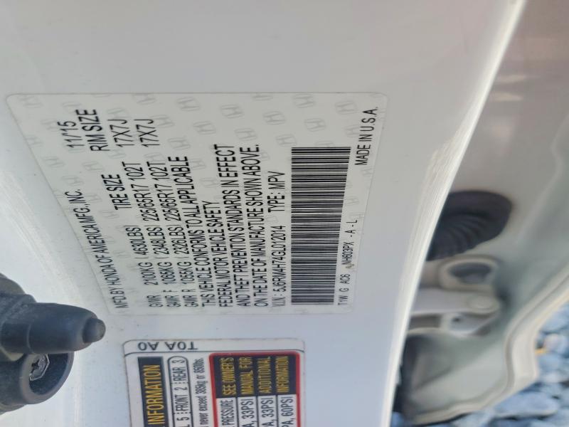 Продажа на аукционе авто 2016 Honda Cr-v, vin: 5J6RM4H74GL012014, номер лота: 55302906