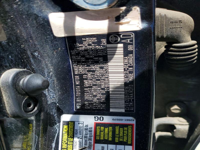 2016 Toyota Corolla მანქანა იყიდება აუქციონზე, vin: 2T1BURHE8GC536602, აუქციონის ნომერი: 54027746