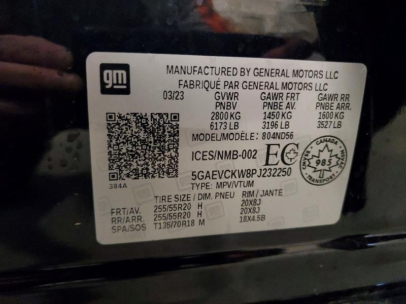 Aukcja sprzedaży 2023 Buick Enclave, vin: 5GAEVCKW8PJ232250, numer aukcji: 54441896