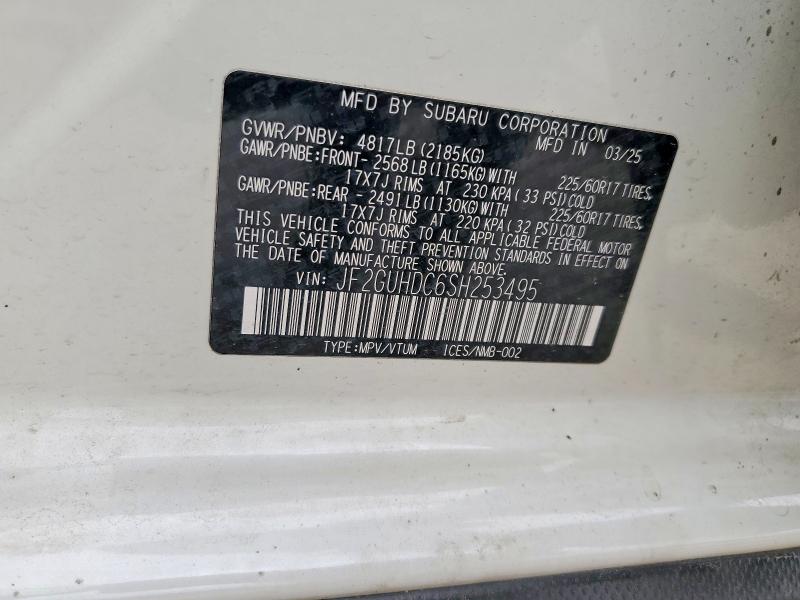 Aukcja sprzedaży 2025 Subaru Crosstrek, vin: JF2GUHDC6SH253495, numer aukcji: 52710726