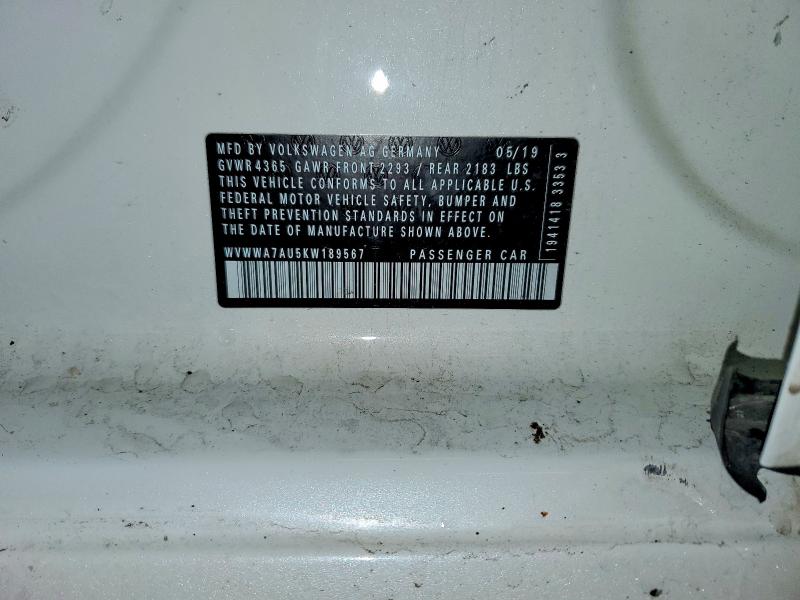 58021776 :رقم المزاد ، WVWWA7AU5KW189567 vin ، 2019 Volkswagen Golf R مزاد بيع