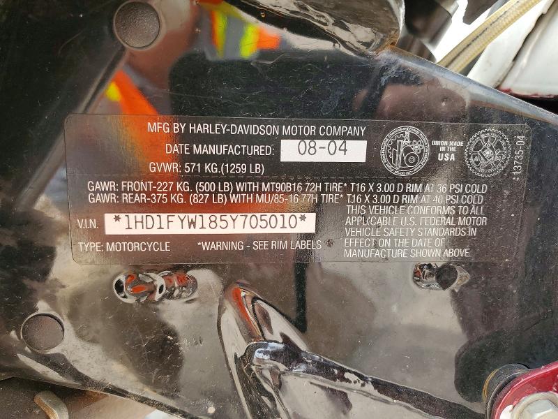 Продажа на аукционе авто 2005 Harley-davidson Flhrsi, vin: 1HD1FYW185Y705010, номер лота: 49947706