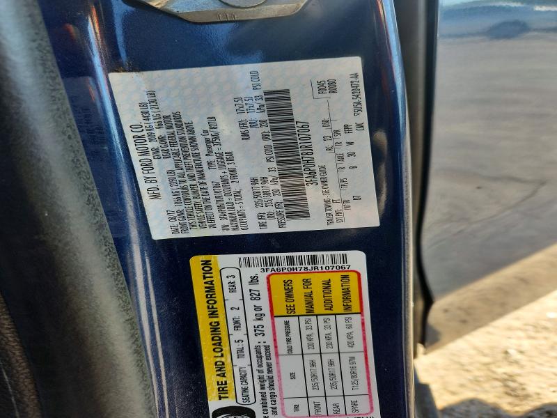 53609516 :رقم المزاد ، 3FA6P0H78JR107067 vin ، 2018 Ford Fusion مزاد بيع