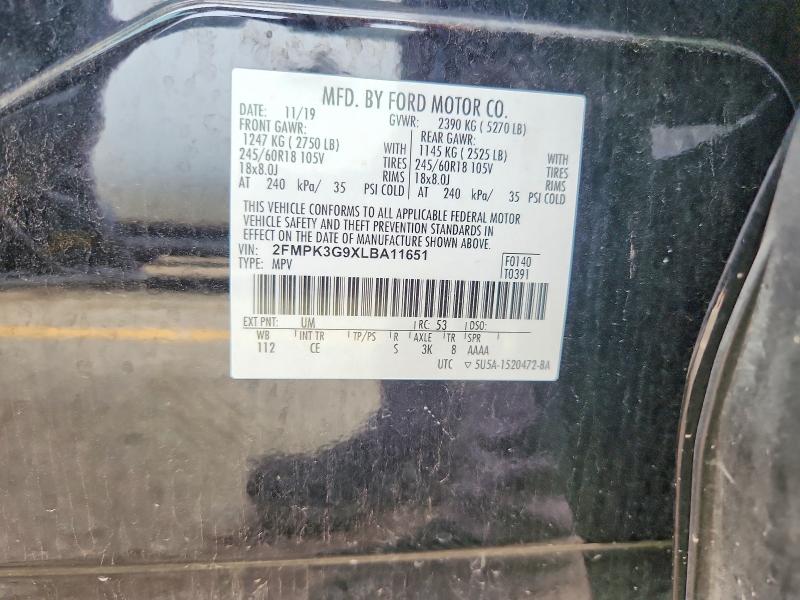 Продажа на аукционе авто 2020 Ford Edge, vin: 2FMPK3G9XLBA11651, номер лота: 53732726