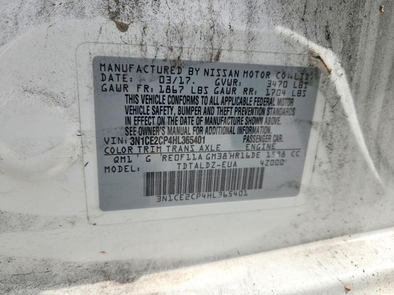Aukcja sprzedaży 2017 Nissan Versa Note, vin: 3N1CE2CP4HL365401, numer aukcji: 55315526