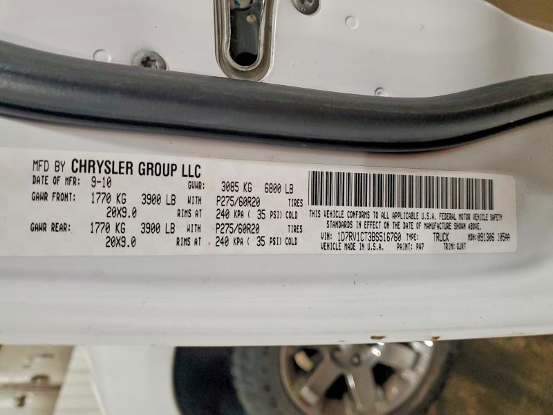 Auction sale of the 2011 Dodge Ram 1500, vin: 1D7RV1CT3BS516760, lot number: 51730836