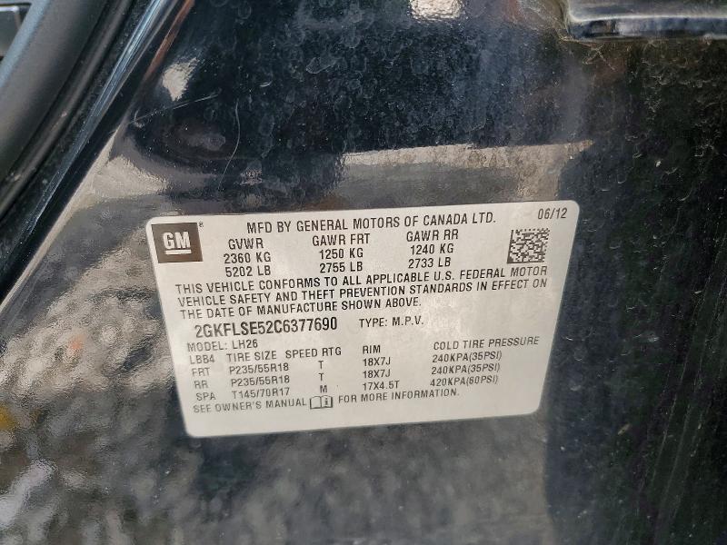 2012 Gmc Terrain მანქანა იყიდება აუქციონზე, vin: 2GKFLSE52C6377690, აუქციონის ნომერი: 54233926