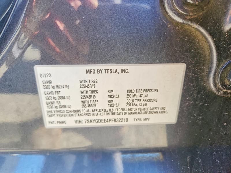 Продаж на аукціоні авто 2023 Tesla Model Y, vin: 7SAYGDEE4PF832210, номер лоту: 50737196