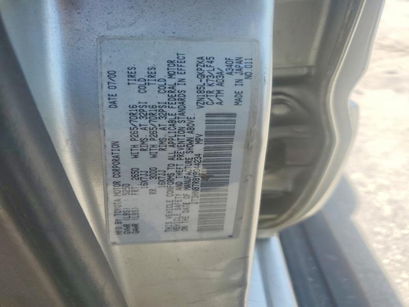 Aukcja sprzedaży 2000 Toyota 4runner, vin: JT3HN87R8Y9044234, numer aukcji: 52696396