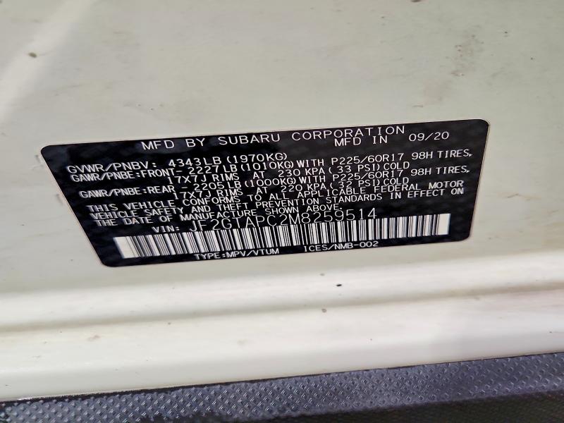 Продажа на аукционе авто 2021 Subaru Crosstrek, vin: JF2GTAPC2M8259514, номер лота: 53322506