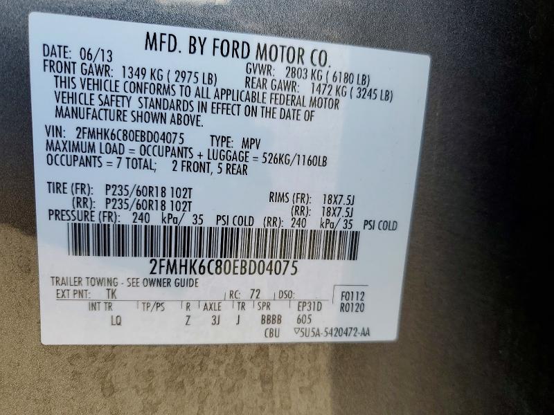 Aukcja sprzedaży 2014 Ford Flex, vin: 2FMHK6C80EBD04075, numer aukcji: 53839976