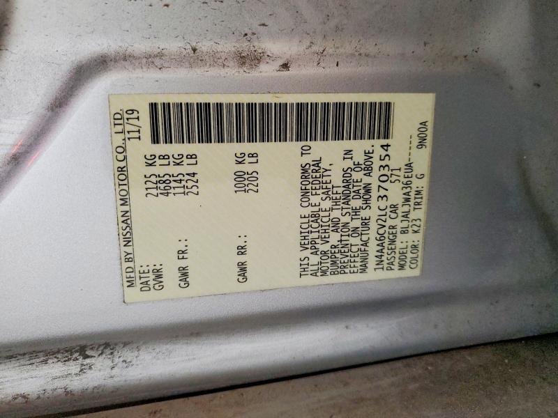 54089996 :رقم المزاد ، 1N4AA6CV2LC370354 vin ، 2020 Nissan Maxima مزاد بيع