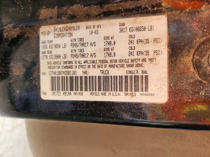 Продаж на аукціоні авто 2004 Dodge Ram 1500, vin: 1D7HA18N74S581101, номер лоту: 54727786