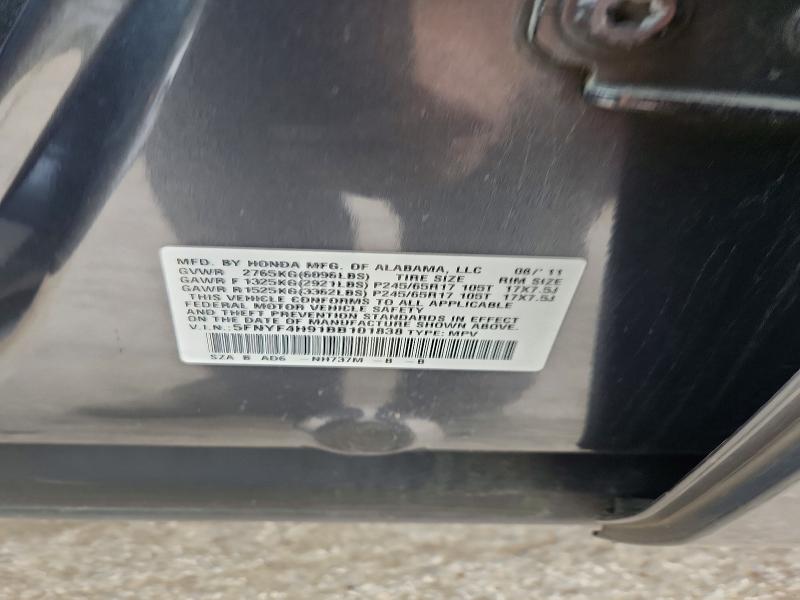 53061566 :رقم المزاد ، 5FNYF4H91BB101838 vin ، 2011 Honda Pilot مزاد بيع