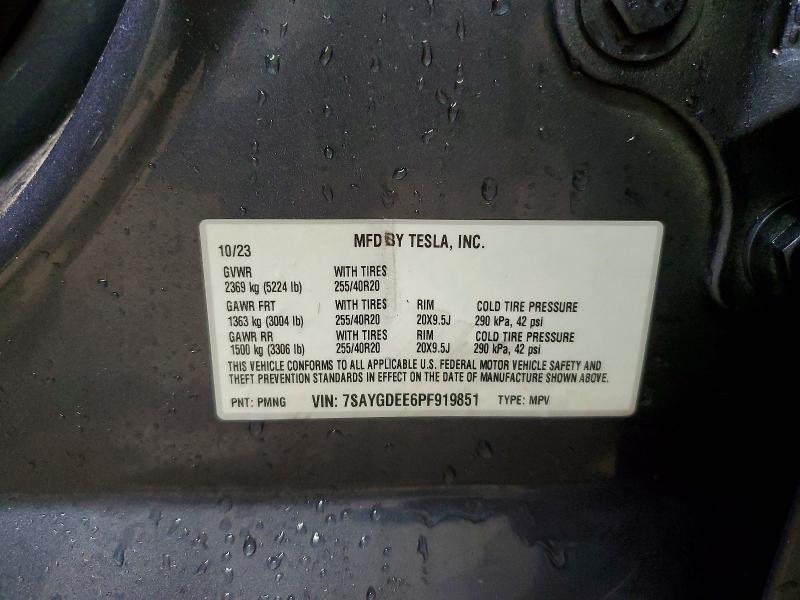 51969816 :رقم المزاد ، 7SAYGDEE6PF919851 vin ، 2023 Tesla Model Y مزاد بيع