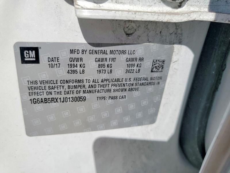 2018 Cadillac Ats მანქანა იყიდება აუქციონზე, vin: 1G6AB5RX1J0130059, აუქციონის ნომერი: 53467666