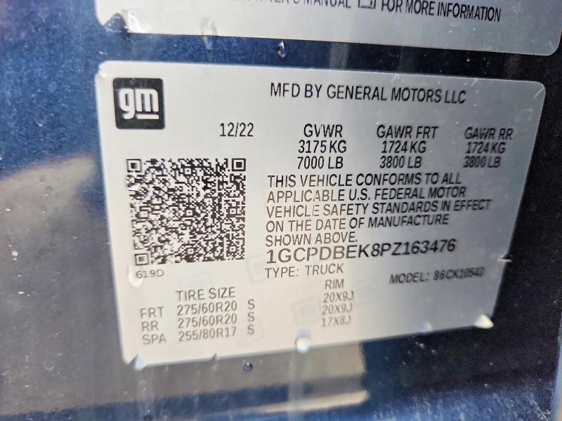 Aukcja sprzedaży 2023 Chevrolet Silverado, vin: 1GCPDBEK8PZ163476, numer aukcji: 52318376