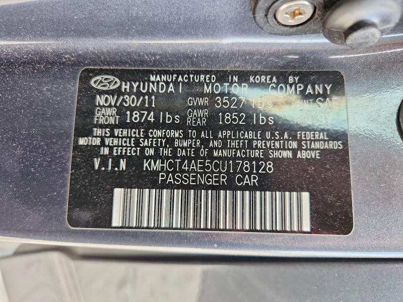 53381966 :رقم المزاد ، KMHCT4AE5CU178128 vin ، 2012 Hyundai Accent مزاد بيع