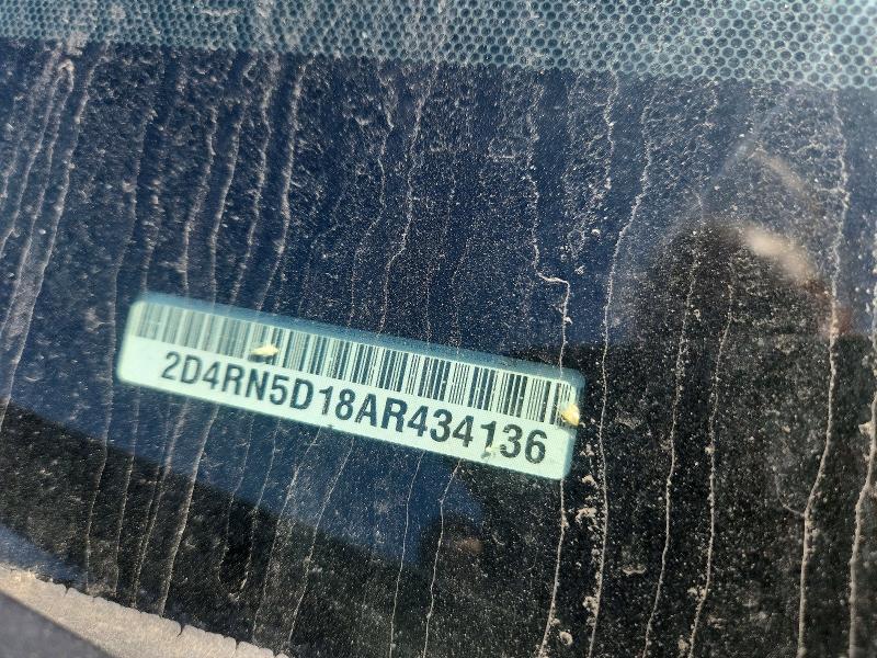 2010 Dodge Grand Caravan მანქანა იყიდება აუქციონზე, vin: 2D4RN5D18AR434136, აუქციონის ნომერი: 50062536