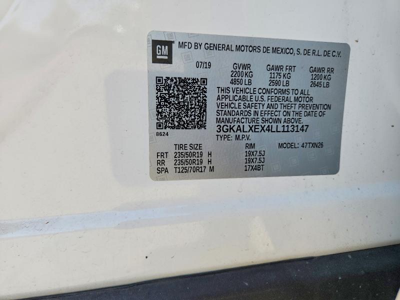 Aukcja sprzedaży 2020 Gmc Terrain, vin: 3GKALXEX4LL113147, numer aukcji: 55122696