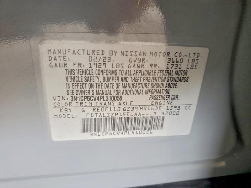 54340136 :رقم المزاد ، 3N1CP5CV4PL510056 vin ، 2023 Nissan Kicks مزاد بيع