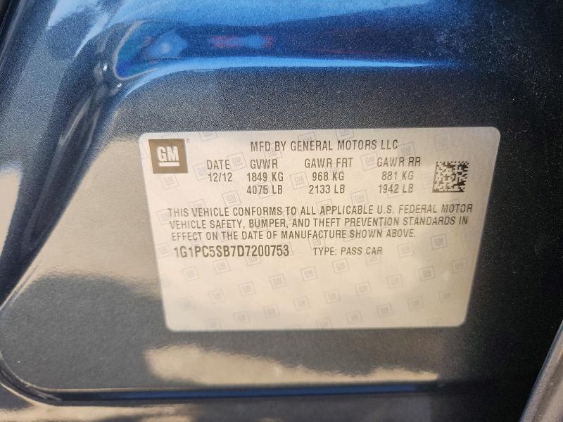 Aukcja sprzedaży 2013 Chevrolet Cruze, vin: 1G1PC5SB7D7200753, numer aukcji: 55159876