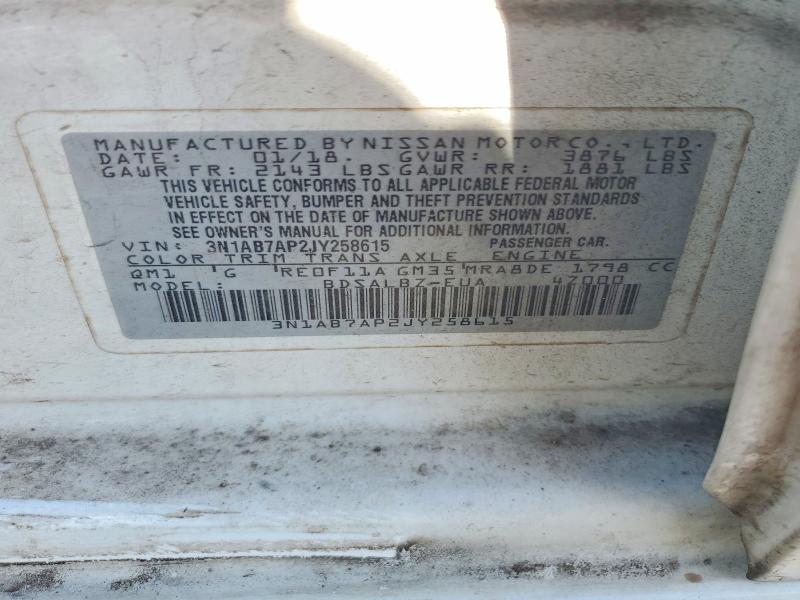Aukcja sprzedaży 2018 Nissan Sentra, vin: 3N1AB7AP2JY258615, numer aukcji: 54113176