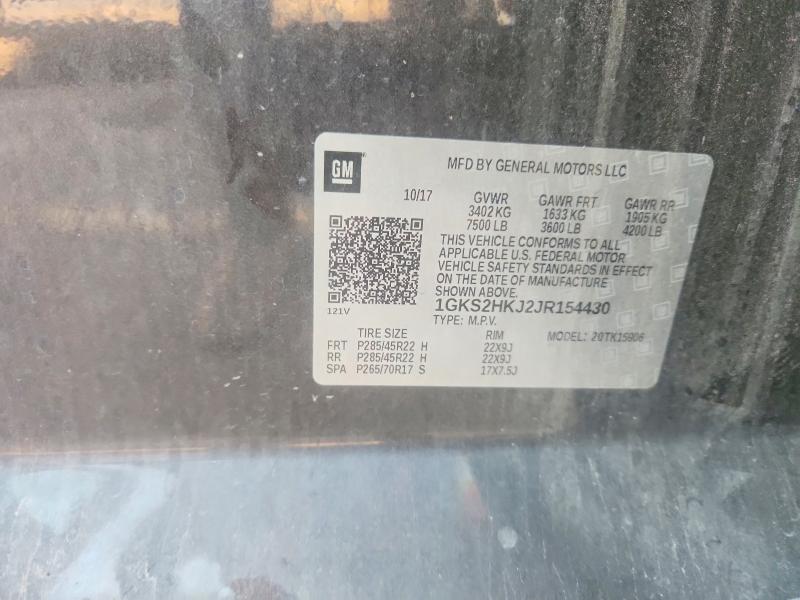 Aukcja sprzedaży 2018 Gmc Yukon 1500, vin: 1GKS2HKJ2JR154430, numer aukcji: 52447106