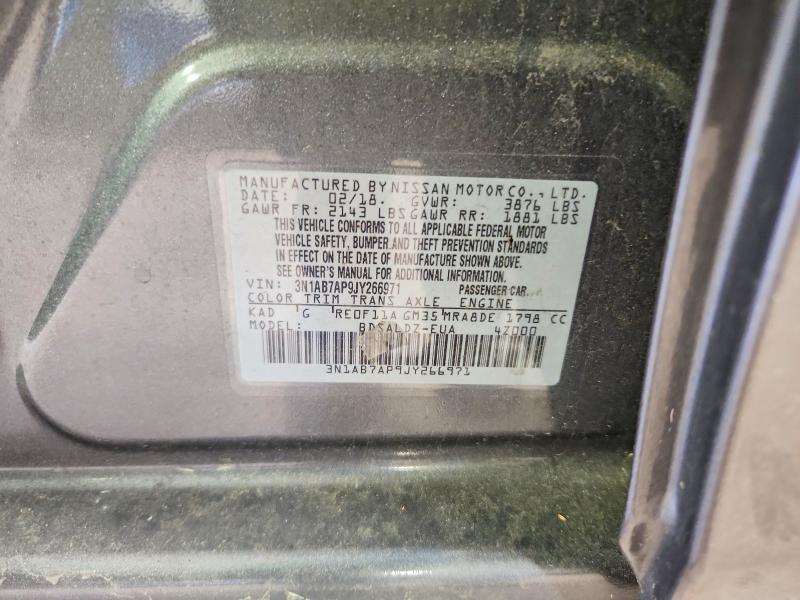 Aukcja sprzedaży 2018 Nissan Sentra, vin: 3N1AB7AP9JY266971, numer aukcji: 54801676