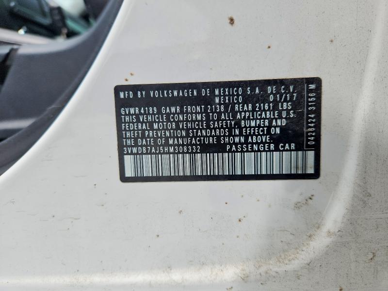 Продаж на аукціоні авто 2017 Volkswagen Jetta, vin: 3VWDB7AJ5HM308332, номер лоту: 53081846