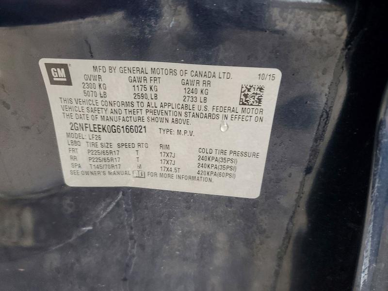 Продажа на аукционе авто 2016 Chevrolet Equinox, vin: 2GNFLEEK0G6166021, номер лота: 52961076