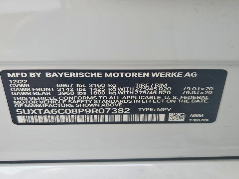 2023 Bmw X5 მანქანა იყიდება აუქციონზე, vin: 5UXTA6C08P9R07382, აუქციონის ნომერი: 54964146