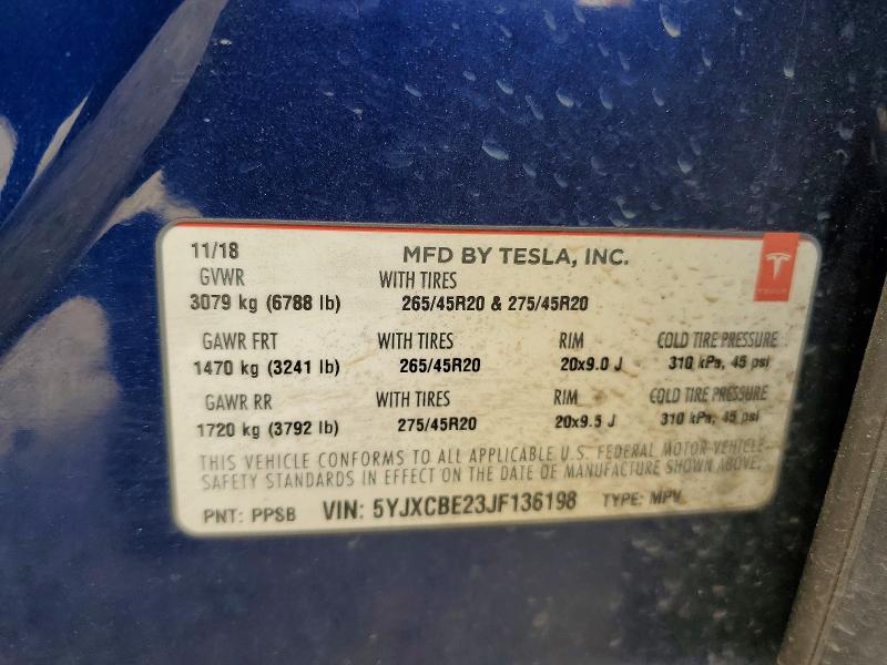 Продаж на аукціоні авто 2018 Tesla Model X, vin: 5YJXCBE23JF136198, номер лоту: 52579336