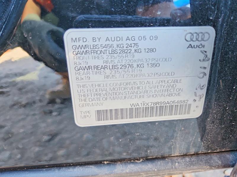 Aukcja sprzedaży 2009 Audi Q5, vin: WA1KK78R99A054882, numer aukcji: 51974056