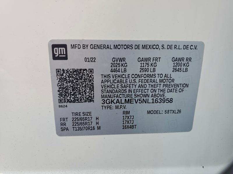 Продажа на аукционе авто 2022 Gmc Terrain, vin: 3GKALMEV5NL163958, номер лота: 53024006