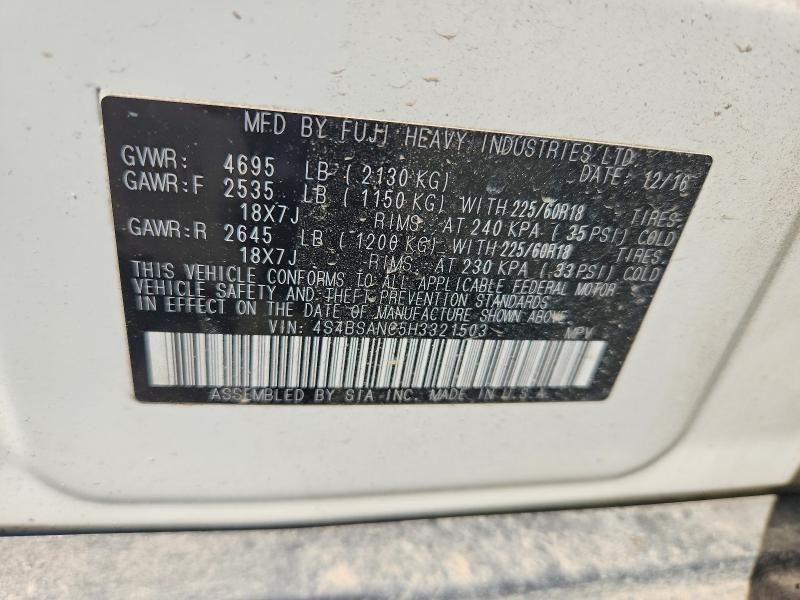 Продаж на аукціоні авто 2017 Subaru Outback, vin: 4S4BSANC5H3321503, номер лоту: 53638116