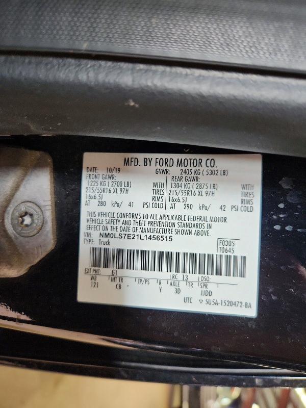 2020 Ford Transit Connect მანქანა იყიდება აუქციონზე, vin: NM0LS7E21L1456515, აუქციონის ნომერი: 53881476