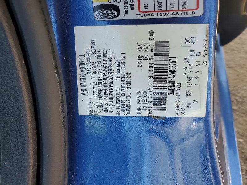2010 Mercury Milan მანქანა იყიდება აუქციონზე, vin: 3MEHM0HA2AR637671, აუქციონის ნომერი: 54531436