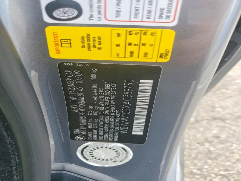 54584086 :رقم المزاد ، WBANV1C5XAC389750 vin ، 2010 Bmw 528 مزاد بيع