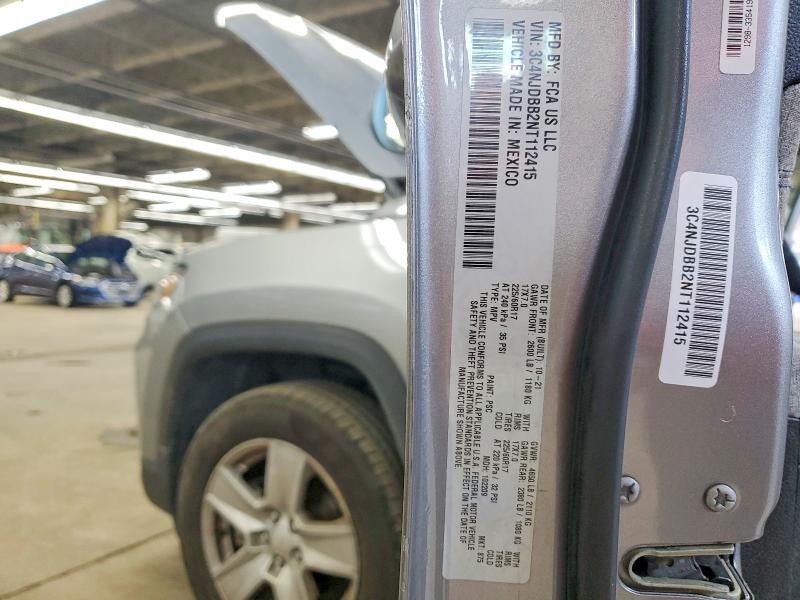 Aukcja sprzedaży 2022 Jeep Compass, vin: 3C4NJDBB2NT112415, numer aukcji: 53076936