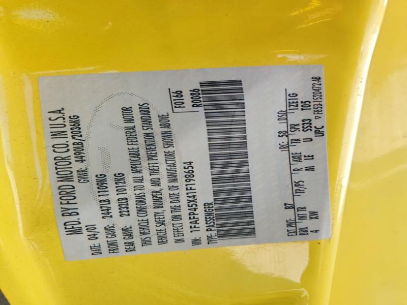 Aukcja sprzedaży 2001 Ford Mustang, vin: 1FAFP45X41F198654, numer aukcji: 53666686