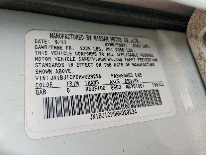 53296276 :رقم المزاد ، JN1BJ1CP0HW029224 vin ، 2017 Nissan Rogue Sport مزاد بيع